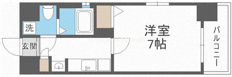 ジュネーゼグラン福島ミラージュ(1K/12階)の間取り写真