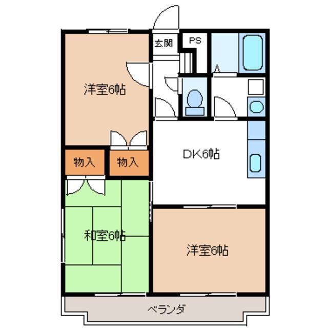 アネシスKUKI(3DK/3階)の間取り写真