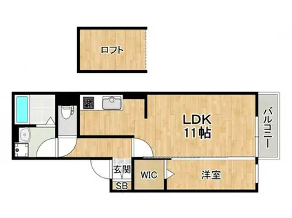 ストーク小野原 A棟(1LDK/1階)の間取り写真