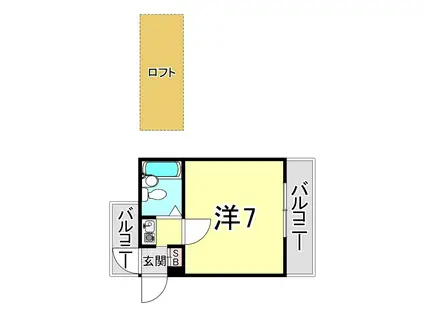 サンパレス21甲陽園(1K/3階)の間取り写真