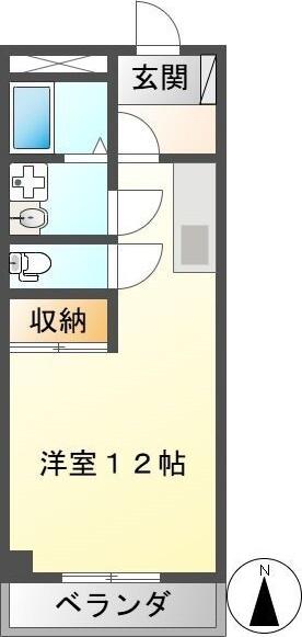WAVE21(ワンルーム/2階)の間取り写真