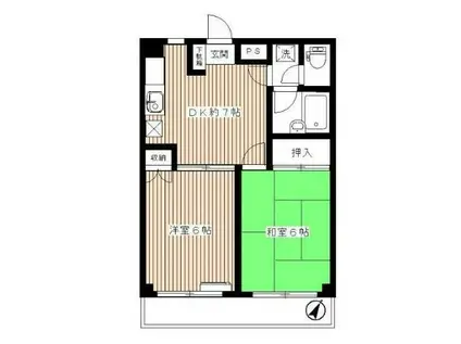 グローガーデンI(2DK/2階)の間取り写真