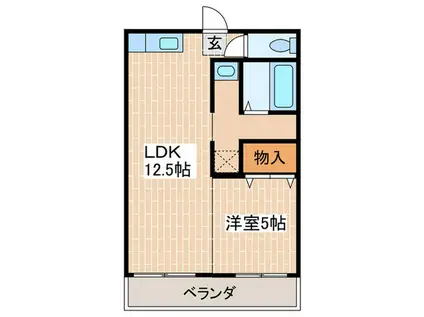 メダリアン巽(1LDK/3階)の間取り写真
