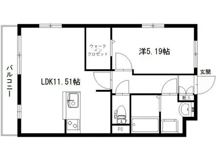 ARIA(1LDK/1階)の間取り写真