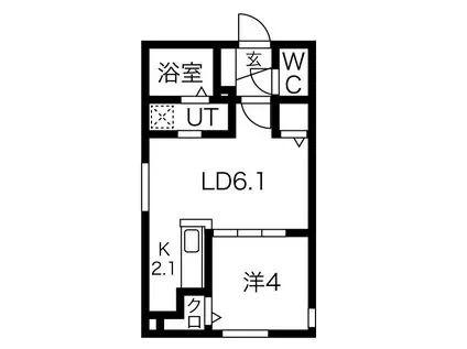 ASAS KOTONI(1LDK/1階)の間取り写真