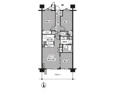 ピエス綱島(3LDK/1階)の間取り写真