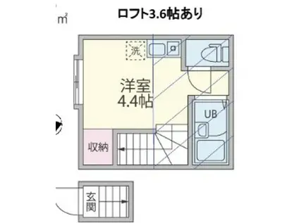 レジデンス高田馬場(ワンルーム/2階)の間取り写真