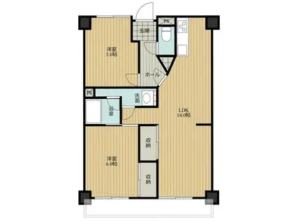 ALLFINE(2LDK/4階)の間取り写真