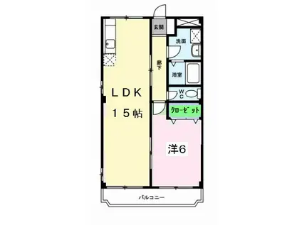 メゾンルミエール(1LDK/2階)の間取り写真