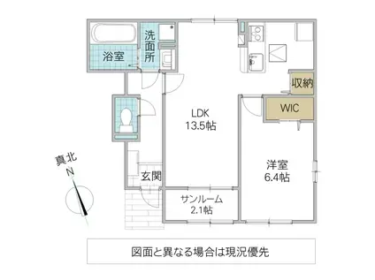 モノテラス(1LDK/1階)の間取り写真