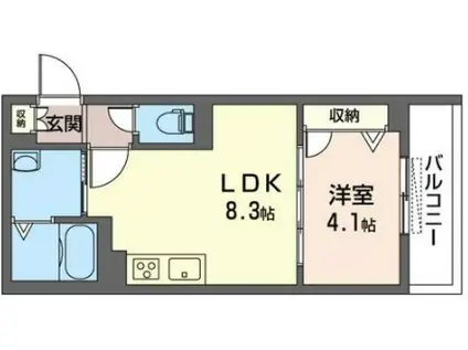 アルベレータI(1LDK/3階)の間取り写真