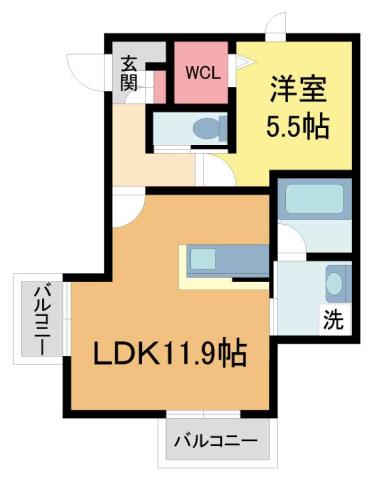 HEBEL MAISON ITM(1LDK/2階)の間取り写真