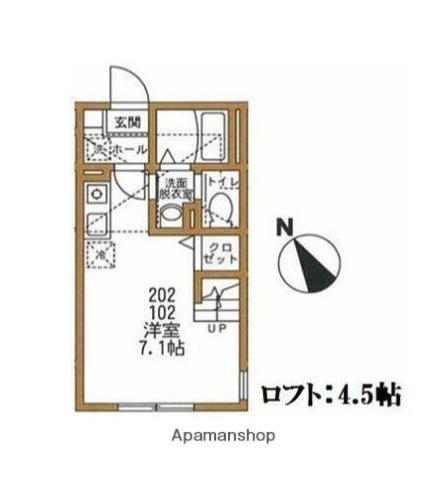 ハーミットクラブハウス追浜ANNEX(ワンルーム/1階)の間取り写真