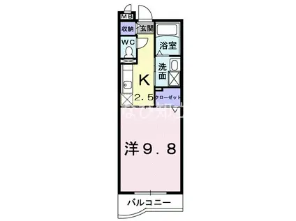 JR東海道本線 東刈谷駅 徒歩12分 3階建 築20年(1K/2階)の間取り写真