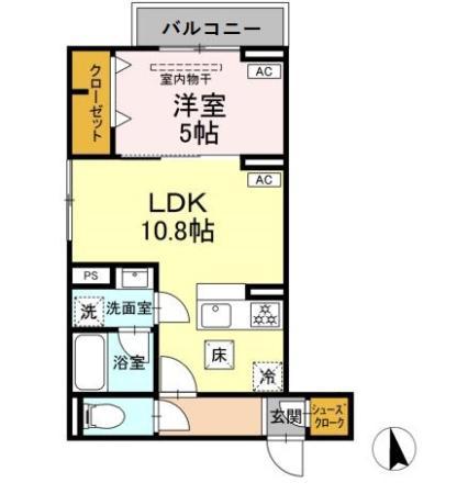 セレスティア前野町(1LDK/3階)の間取り写真