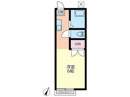 石川ハイツ(ワンルーム/2階)の間取り写真
