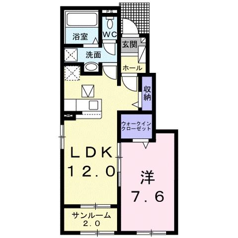ノア III(1LDK/1階)の間取り写真