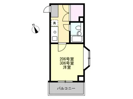 グローバルハイツ赤門(1K/2階)の間取り写真