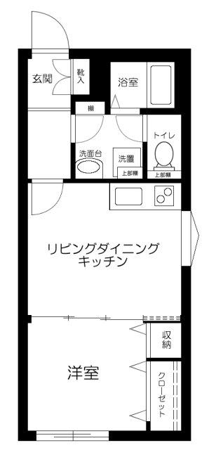 フェリデンシア御嶽山(1DK/1階)の間取り写真