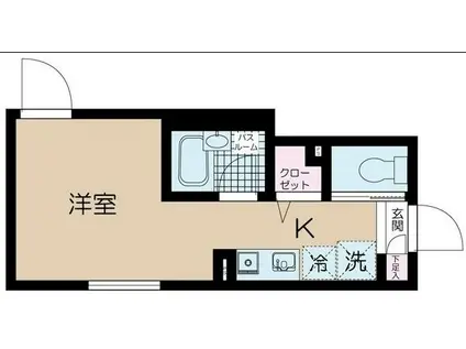 ラフィネ芦花公園A(ワンルーム/2階)の間取り写真