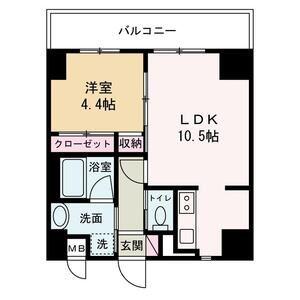 GLANZ高尾町(1LDK/8階)の間取り写真