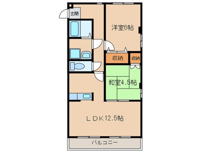 ルモンエスト(2LDK/3階)の間取り写真