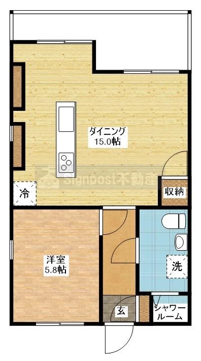 MAISON K(1LDK/1階)の間取り写真