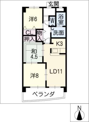 BIO MASAKI(3LDK/8階)の間取り写真