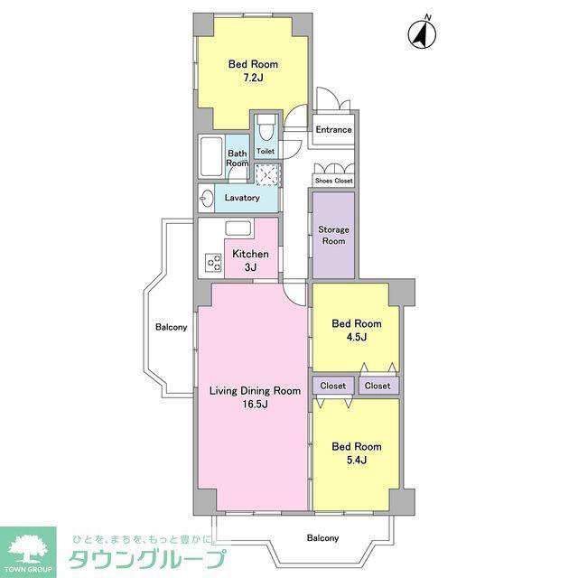 ヒルトップ宮崎台(2SLDK/4階)の間取り写真