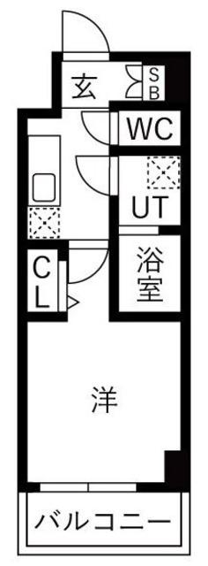 KDXレジデンス成増(1K/3階)の間取り写真