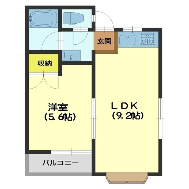 シティコーポABE(1LDK/2階)の間取り写真