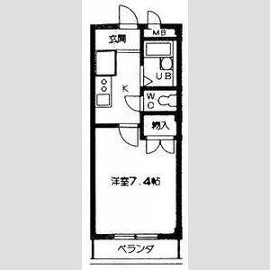 メルベーユHAJI(1K/2階)の間取り写真