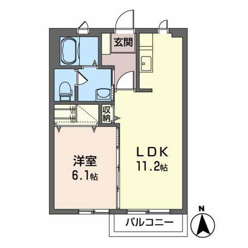 プリーマ ドルフA(1LDK/2階)の間取り写真