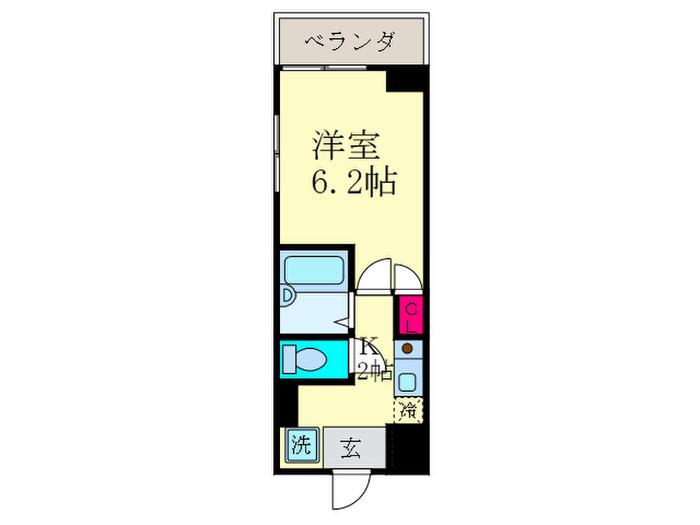 アルティスタ丸太町(1K/3階)の間取り写真