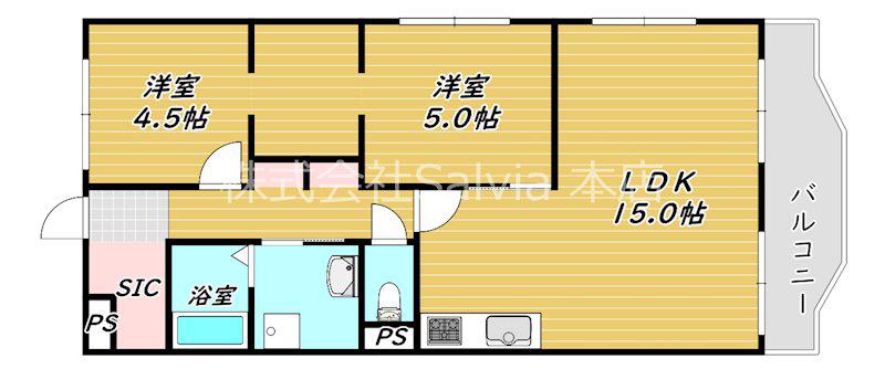 ル・シェンテ(2LDK/3階)の間取り写真