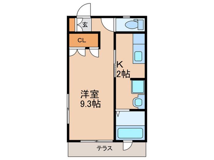 YRコーポ(1K/1階)の間取り写真