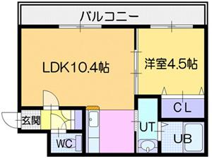 ASTERN15(1LDK/3階)の間取り写真