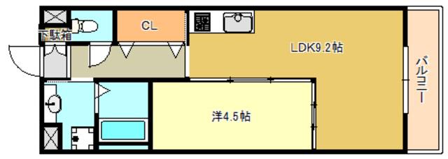 ヴィ ボヌールIII(1LDK/2階)の間取り写真