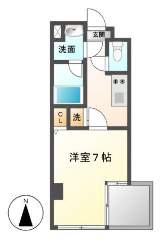 リエス鶴舞 イースト TOWER(1K/8階)の間取り写真