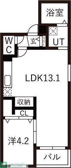 DEVELD荒子(1LDK/3階)の間取り写真