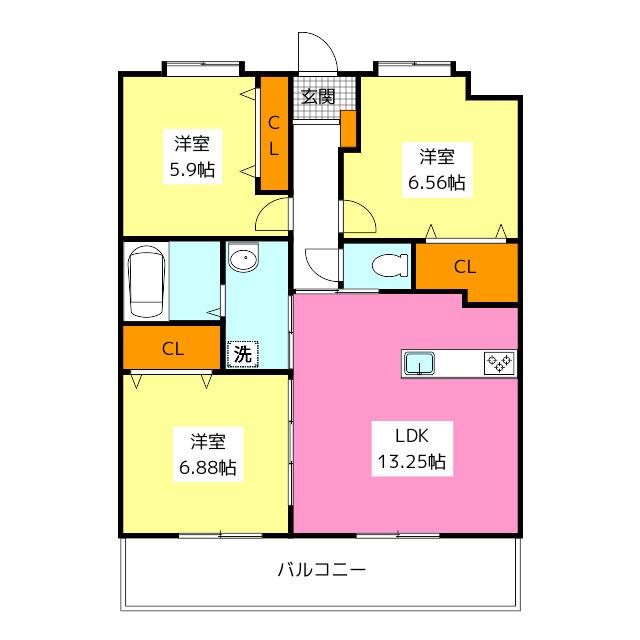 LEGEND小笹(3LDK/2階)の間取り写真
