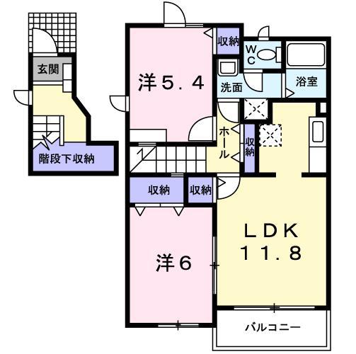 サニ-・レジデンス(2LDK/2階)の間取り写真