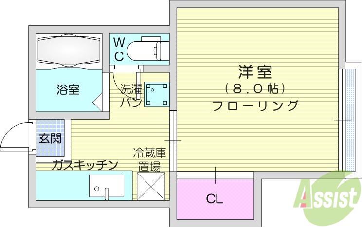 第二小田原コーポ(1K/2階)の間取り写真