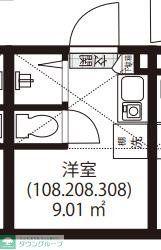 GARUNA OKUBO(ワンルーム/1階)の間取り写真