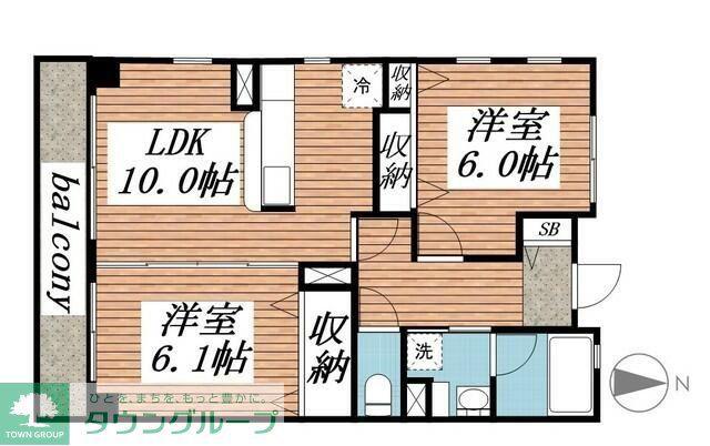 グランシャリオ(2LDK/3階)の間取り写真