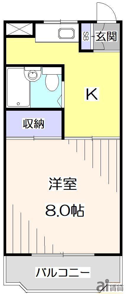 第一OSマンション(1K/2階)の間取り写真