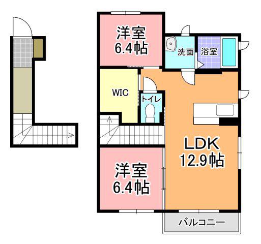 EXCELLENCE C(2LDK/2階)の間取り写真