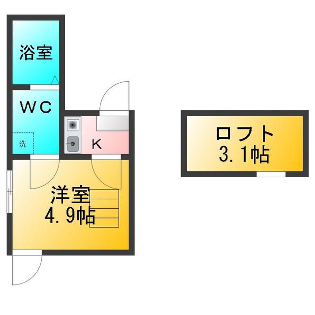 ラフィーネ上石神井(1K/3階)の間取り写真