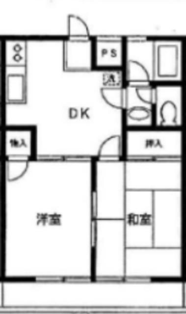 フォレストマンション(2DK/2階)の間取り写真