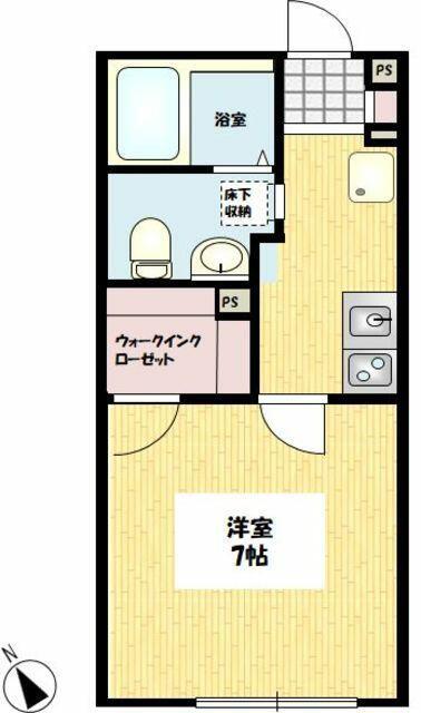レナラ北沢(1K/1階)の間取り写真